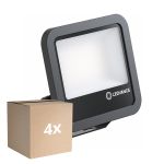 Fordelspakke 4x Ledvance LED Projektør Aluminium Sort 69W 10000lm 100D - 865 Dagslys | IP66 - Symmetrisk